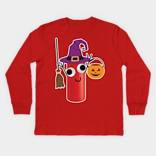 Ketchup Derpy Witch Kids Long Sleeve T-Shirt